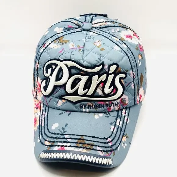 Robin Ruth Paris Floral Snapback Hat Embroidered Tourist Streetwear Cap - Picture 3 of 5